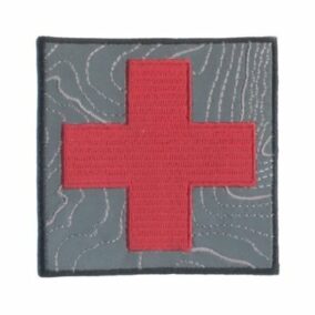 75% embroidered patch reflective background