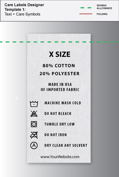 100% Silk, Dry Clean Only, Made in USA Care and Content Labels
