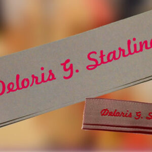 set of custom clothing labels and hangtags - deloris starling